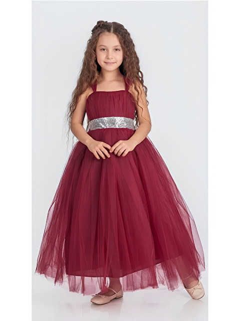 Mnk Baby & Kids Sırt Gipeli Tütü Etek Kız Çocuk Saten Parti Abiye Elbise - S000380355-19951