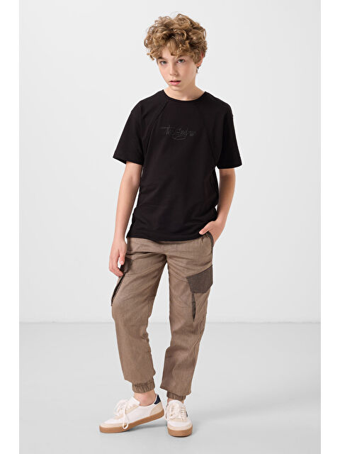 Tommylife Camel Standart Fit Dokuma Hafif Esnek Chino Erkek Çocuk Pantolon - 11271 - S000397362-4557