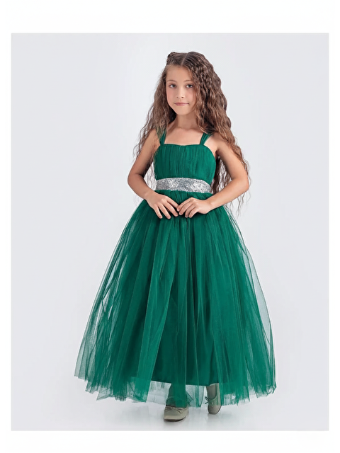 Mnk Baby & Kids Sırt Gipeli Tütü Etek Kız Çocuk Saten Parti Abiye Elbise - S000380355-19416