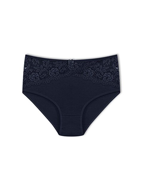 Hnx Pamuklu Önü Ters V Dantel Yüksek Bel Büyük Beden Kadın Külot - S000058038-21164