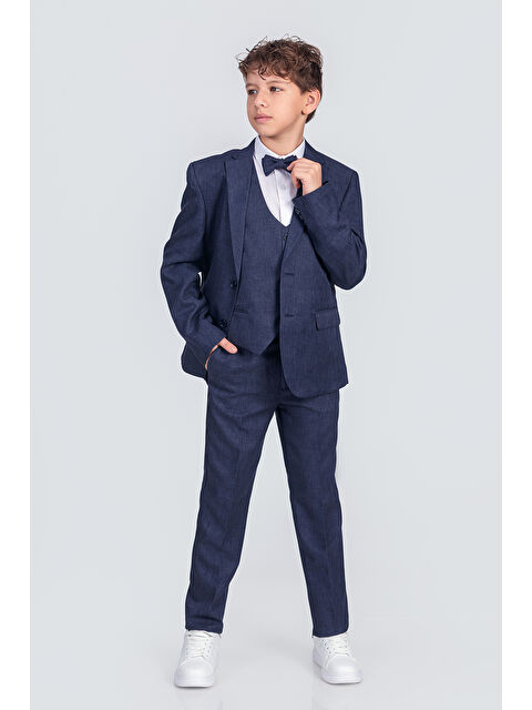Pina Kids Erkek Çocuk Papyonlu Yelekli Takım Elbise TE.4000YY