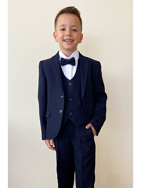 Pina Kids Erkek Çocuk Papyonlu Yelekli Takım Elbise TE.4000YY - S000274288-21164