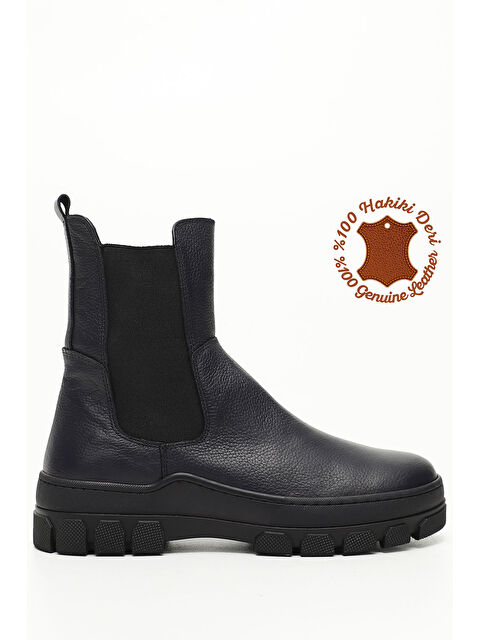 GÖNDERİ(R) Kadın LACİVERT Kauçuk Taban Hakiki Deri Chelsea Bot - S000069146-21164