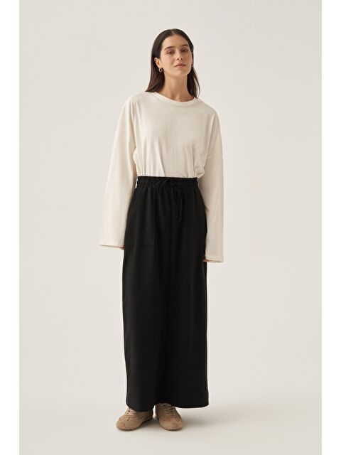 ALLDAY Siyah Pamuklu İki Cepli Etek - S000191855-19351