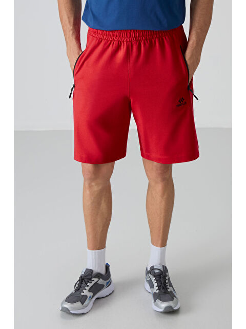 Tommylife Kırmızı Gizli Fermuar Arka Cepli Bağcıklı Standart Kalıp Erkek Şort - 81136 - S000030808-20045