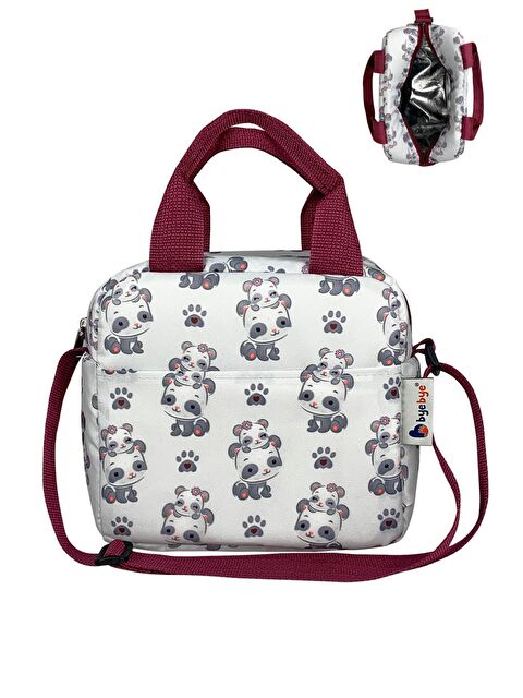 Stylo Çanta Bye Bye Lunch Omuz Askılı Beslenme Çantası ve Termos Yemek Taşıma Çantası - Bordo