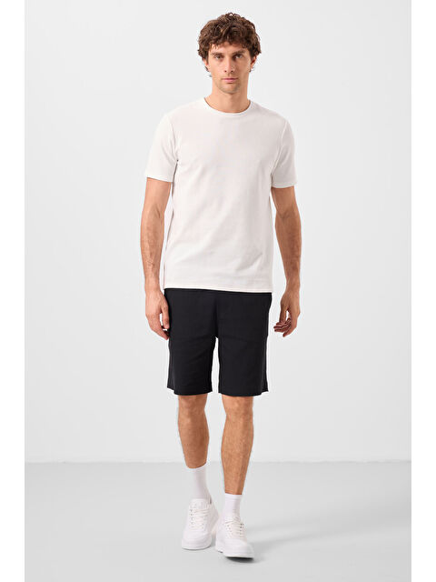 Tommylife Siyah Standart Fit Dokuma Hafif Esnek Chino Erkek Şort - 81289 - S000378056-19351