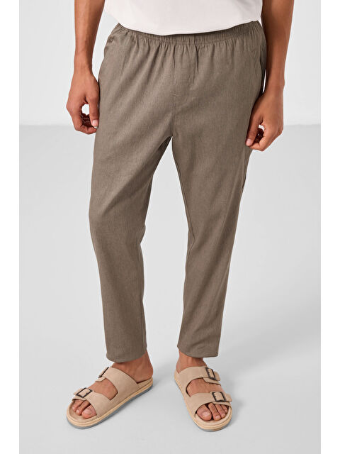 Tommylife Camel Standart Fit Dokuma Hafif Esnek Chino  Erkek Pantolon - 82179 - S000378061-4557