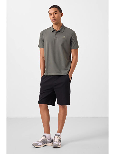 Tommylife Siyah Standart Fit Dokuma Hafif Esnek Chino Erkek Şort - 81292 - S000378058-19351