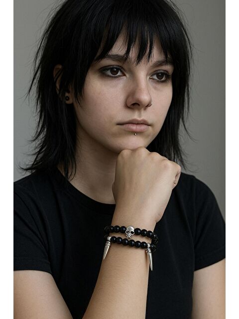 New Obsessions Emo Tarzı 2li Bilekik Unisex - S000401596-19351