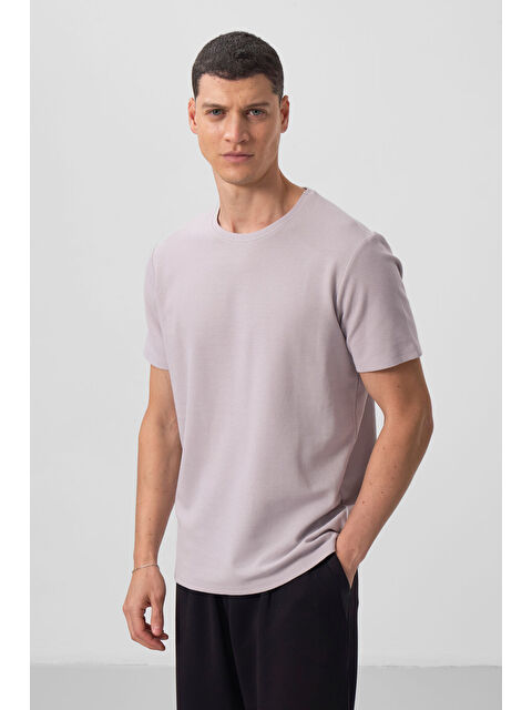 Tommylife Taş Yüzeyi Dokulu Rahat Form Basic Erkek Tişört - 88436 - S000364613-25636