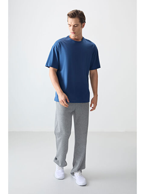 Air Jones %100 Pamuk Kalın Yumuşak Dokulu Oversize Fit Basic Erkek Tişört - S000149622-17234