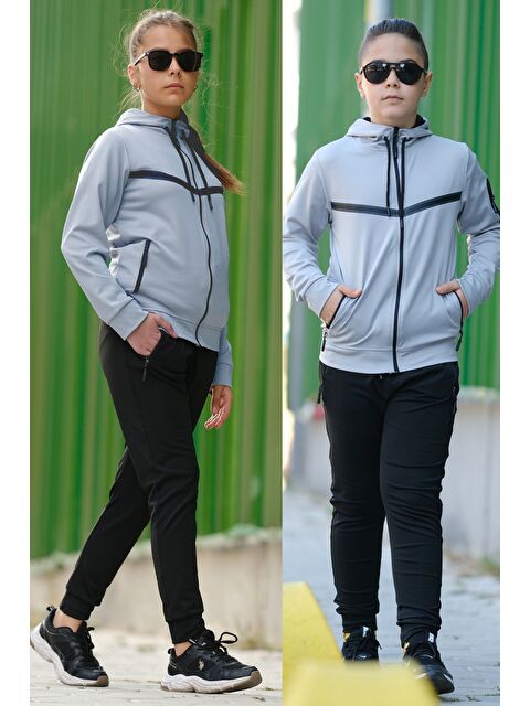 Pina Kids Unısex Dalgıç Kumaş Kapüşonlu Eşofman Takımı ESF 600 - S000369707-20600