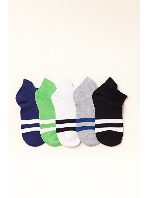 Katia And Bony Erkek Çizgi Detaylı 5'Li Patik Çorap