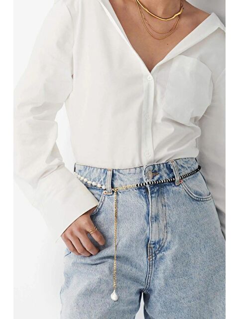 New Obsessions Palma Barok İncili Zincirli Kemer - S000171820-37424