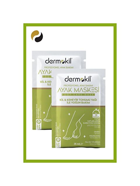 Dermokil Kil ve Kenevir Yağlı Peeling Etkili Ayak Maskesi 35 ml 2 ' li Set - S000054872-37198