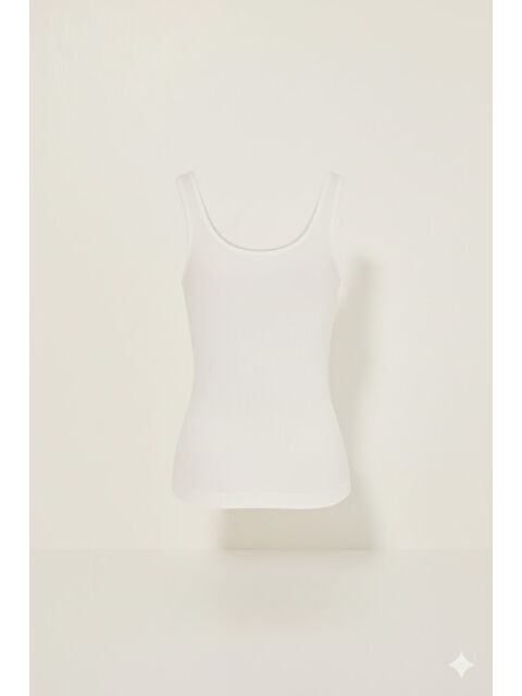 C&City C15010 Kalın Askılı Atlet Korse Beyaz - S000222319-20063