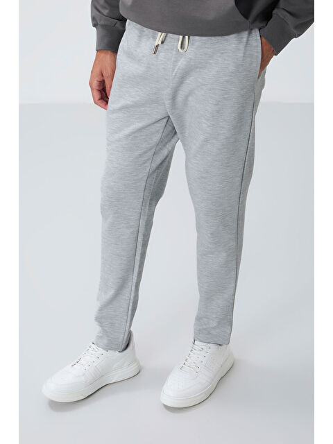 Air Jones Gri Yüzeyi Dokulu Standart Fit Erkek Eşofman Alt - 82155 - S000330220-20600