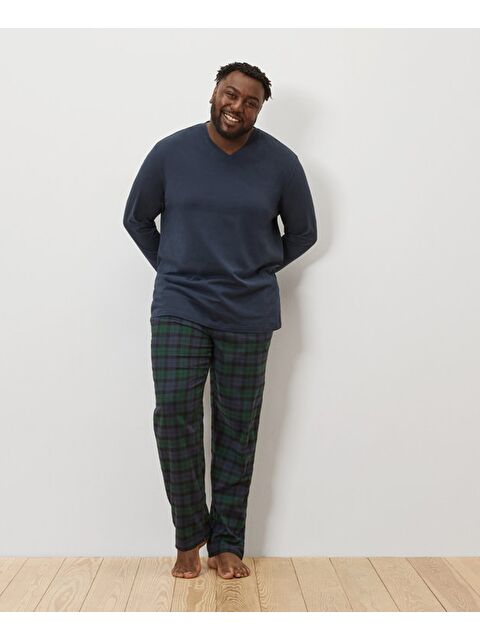 Tchibo Erkek Pijama Takımı Flanel, Mavi/Kareli - S000486348-17234