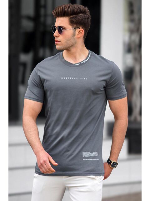 Madmext Füme Erkek Baskılı %100 Pamuk Tişört 5258 - S000016569-33408
