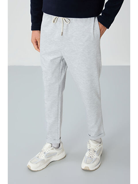 Air Jones Gri Yüzeyi Dokulu Standart Fit Erkek Eşofman Alt - 82154 - S000330265-20600