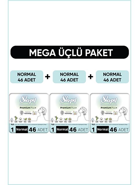 Sleepy Bio Natural Premium Plus Hijyenik Ped Mega Paket Normal 46x3 (138 Adet) - S000333098-10231