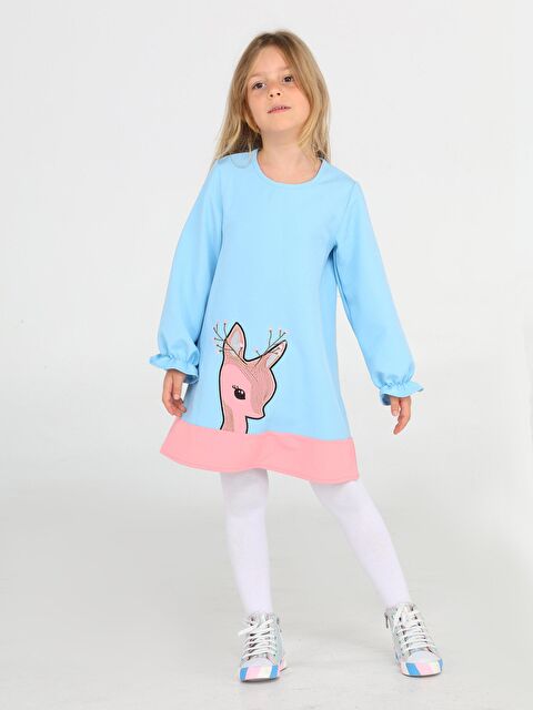 Casabony Ceylan Mint Pembe Dokuma Poly Kız Elbise - S000072948-20024