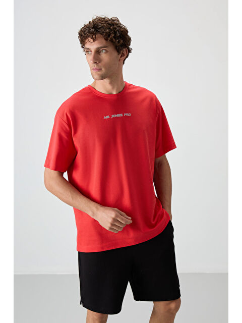 Air Jones Pamuklu Kalın Yüzeyi Dokulu  Fit  Baskılı Erkek Tişört - 88364 - S000160675-20045