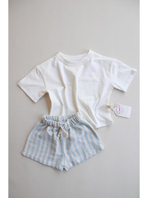 Oh La La Koala For Little Ones Mavi Kontrast Dikişli Asimetrik Şortlu Takım - S000425808-17234