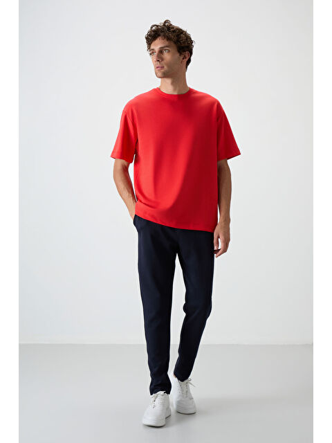 Air Jones Lacivert Pamuklu Kalın Yumuşak Dokulu  Fit Basic Erkek Eşofman Takım - 85251 - S000160657-37349