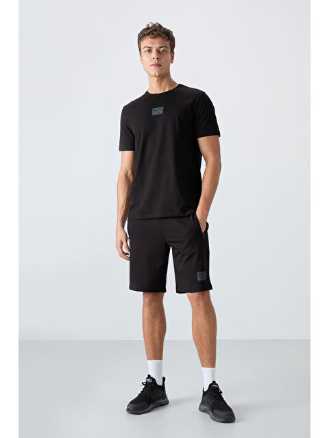 Tommylife Siyah Pamuklu Yumuşak Dokulu Standart Fit Baskılı Erkek Şortlu Takım - 85243 - S000226711-19351