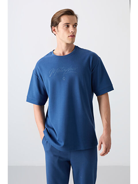 Tommylife Pamuklu Kalın Yumuşak Dokulu Oversize Fit Baskılı Erkek Tişört - 88320 - S000157040-17234