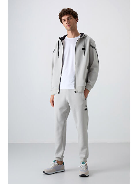 Tommylife Taş Pamuklu Kalın Yumuşak Dokulu Comfort Fit Baskılı Erkek Eşofman Takım - 85236 - S000160244-25636