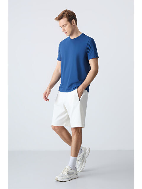Tommylife Ekru Pamuklu Kalın Yumuşak Dokulu Standart  Fit Basic Erkek Şort  - 81276 - S000232132-19965