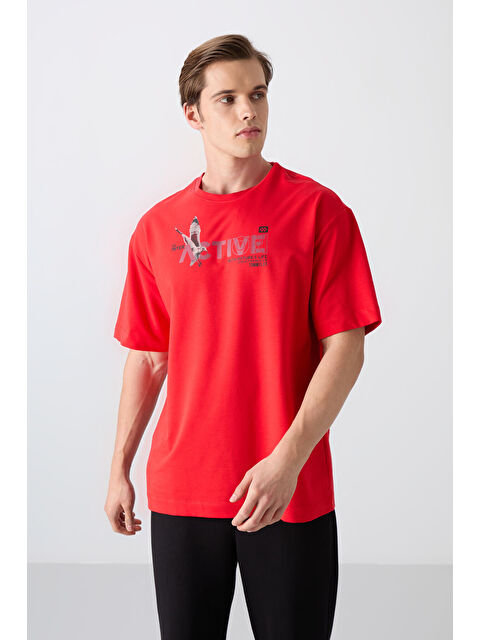 Tommylife Fiesta Pamuklu Kalın Yumuşak Dokulu Oversize Fit Baskılı Erkek Tişört - 88344 - S000157075-20045