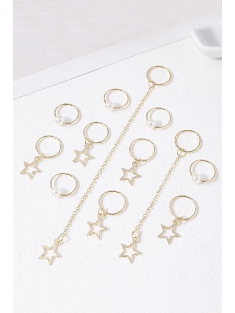 New Obsessions Kuyruklu Yıldız Saç Küpesi 12 adet - S000103324-20076