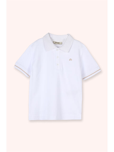 Panço Erkek Bebek Beyaz Polo Yaka Tişört - S000449035-20063
