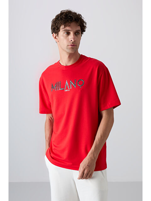 Tommylife Fiesta Pamuklu Kalın Yumuşak Dokulu Oversize Fit Baskılı Erkek Tişört - 88345 - S000156963-20045