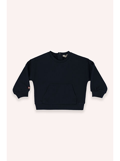 Panço Erkek Bebek Bisiklet Yaka Cep Detaylı Lacivert Sweatshirt - S000333787-21164