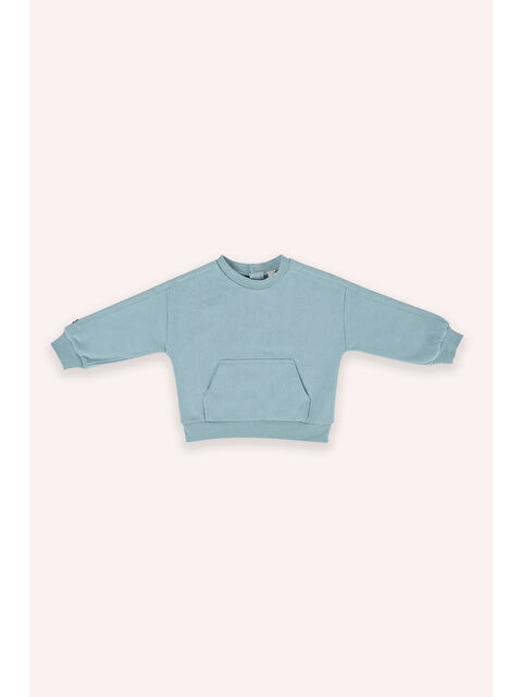 Panço Erkek Bebek Bisiklet Yaka Cep Detaylı Mint Sweatshirt - S000333787-1180