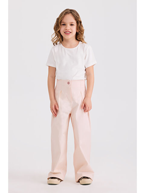Panço Kız Çocuk Pudra Pantolon - S000526122-7152