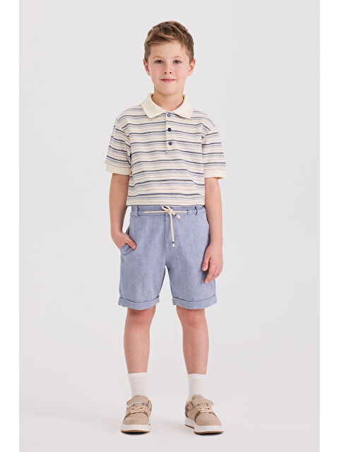 Panço Erkek Çocuk Cepli Mavi Şort - S000524307-17234