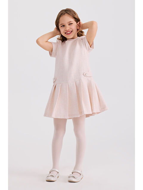 Panço Kız Çocuk Tüvit Pembe Elbise - S000524317-20024