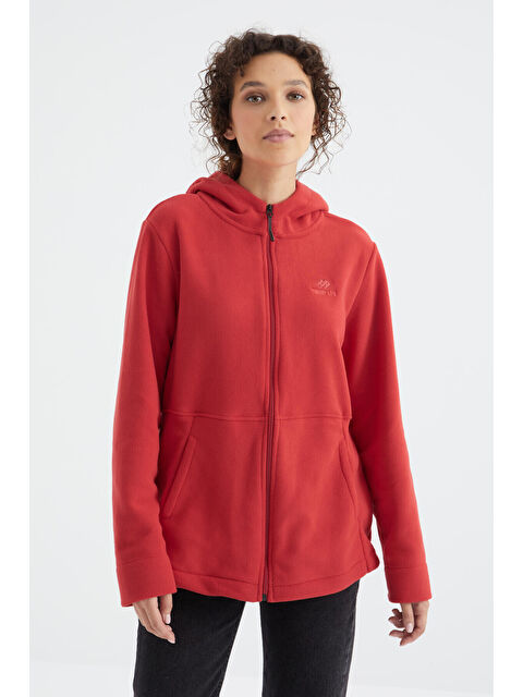 Tommylife Fiesta Kapüşonlu Fermuarlı Rahat Form Kadın Polar Sweatshirt - 97233 - S000194197-20045