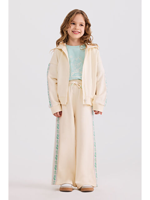 Panço Kız Çocuk Ekru 2'li Eşofman Takımı - S000524425-19965