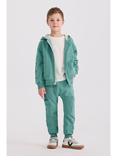 Panço Erkek Çocuk Fermuarlı Yeşil Sweatshirt - S000524484-18194