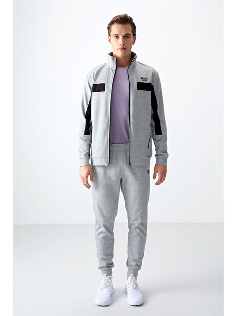 Air Jones Yüzeyi Dokulu Standart Fit Nakışlı Erkek Eşofman Takım - 85248 - S000191363-74