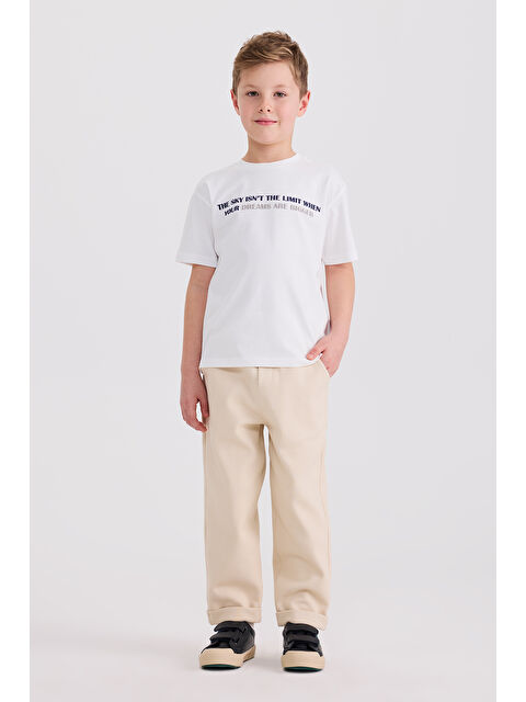 Panço Erkek Çocuk Baskılı Beyaz Tişört - S000514566-20063