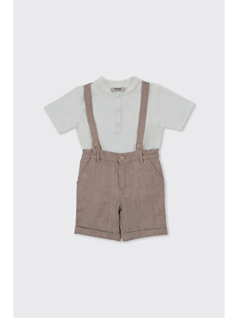 Panço Erkek Bebek Kahve 2'li Salopet Takımı - S000419812-19413