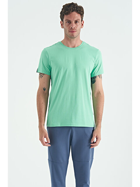 Air Jones Calvin Su Yeşili Basic Erkek Tişört - 88245 - S000142580-20054